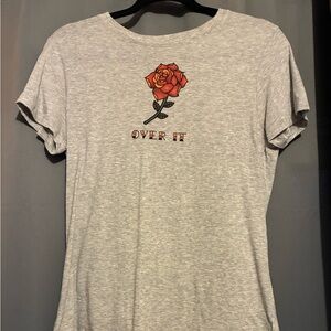 NWOT Aeropostale “Over It” Rose Flower Graphic Classic Crew T-shirt Size XL